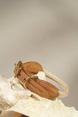 Walk kit: Makarony beige rope leash + collar ginger