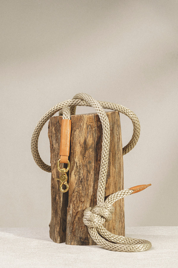 Dog leash Pony knotony Beige + Ginger