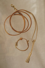 Walk kit: Walkony leash + collar beige-ginger