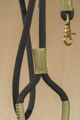 Walk kit: Makarony dark rope leash + collar green